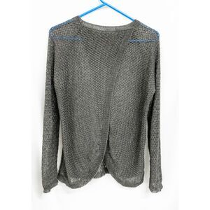 Margaret O'Leary 100% Linen Open Weave Cross Back Semi Sheer Sweater M